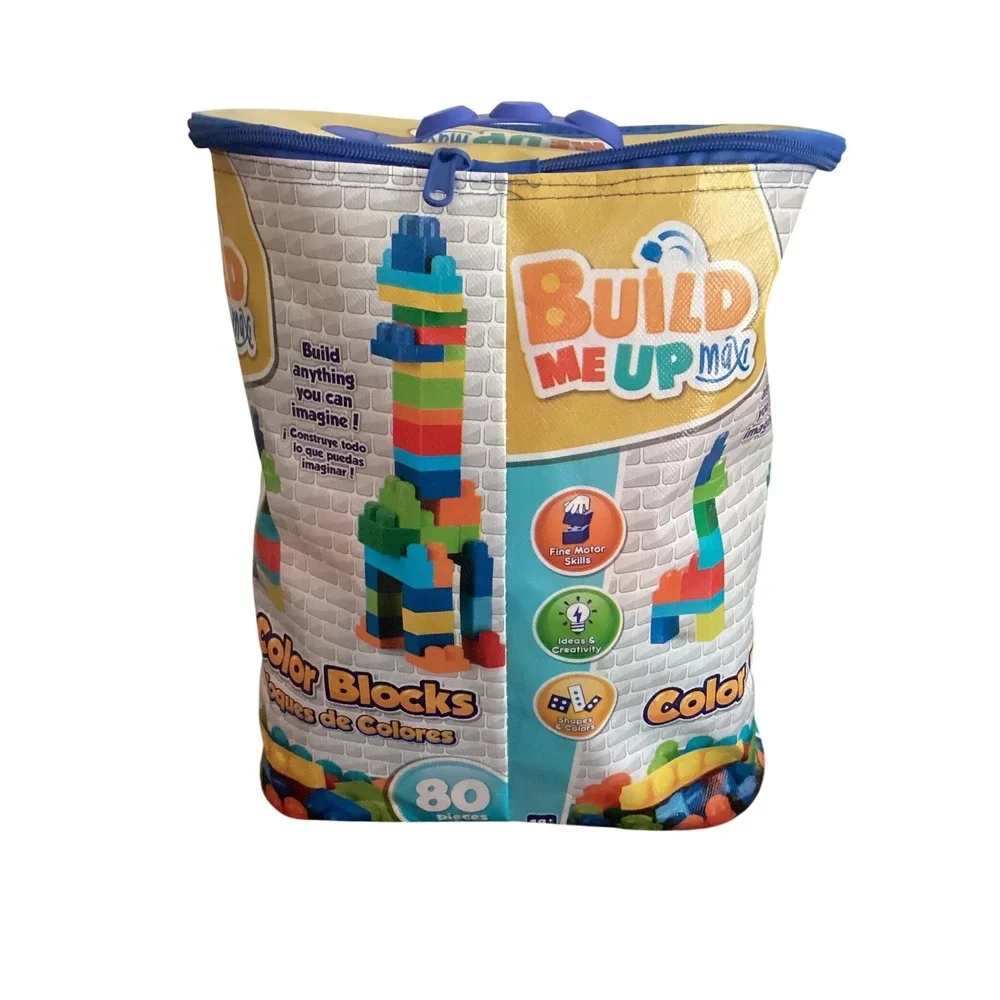 Build Me Up Maxi Color Blocks 80‎ Pieces Building Bricks Set with Storage Bag